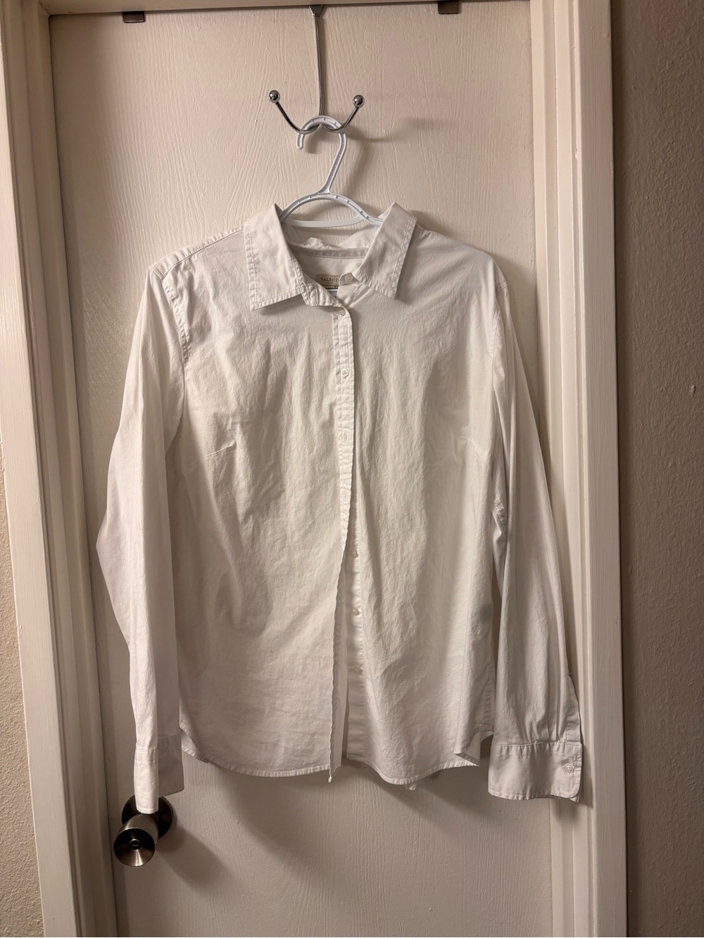 Talbots Men's White Cotton Button-Up Dress Shirt